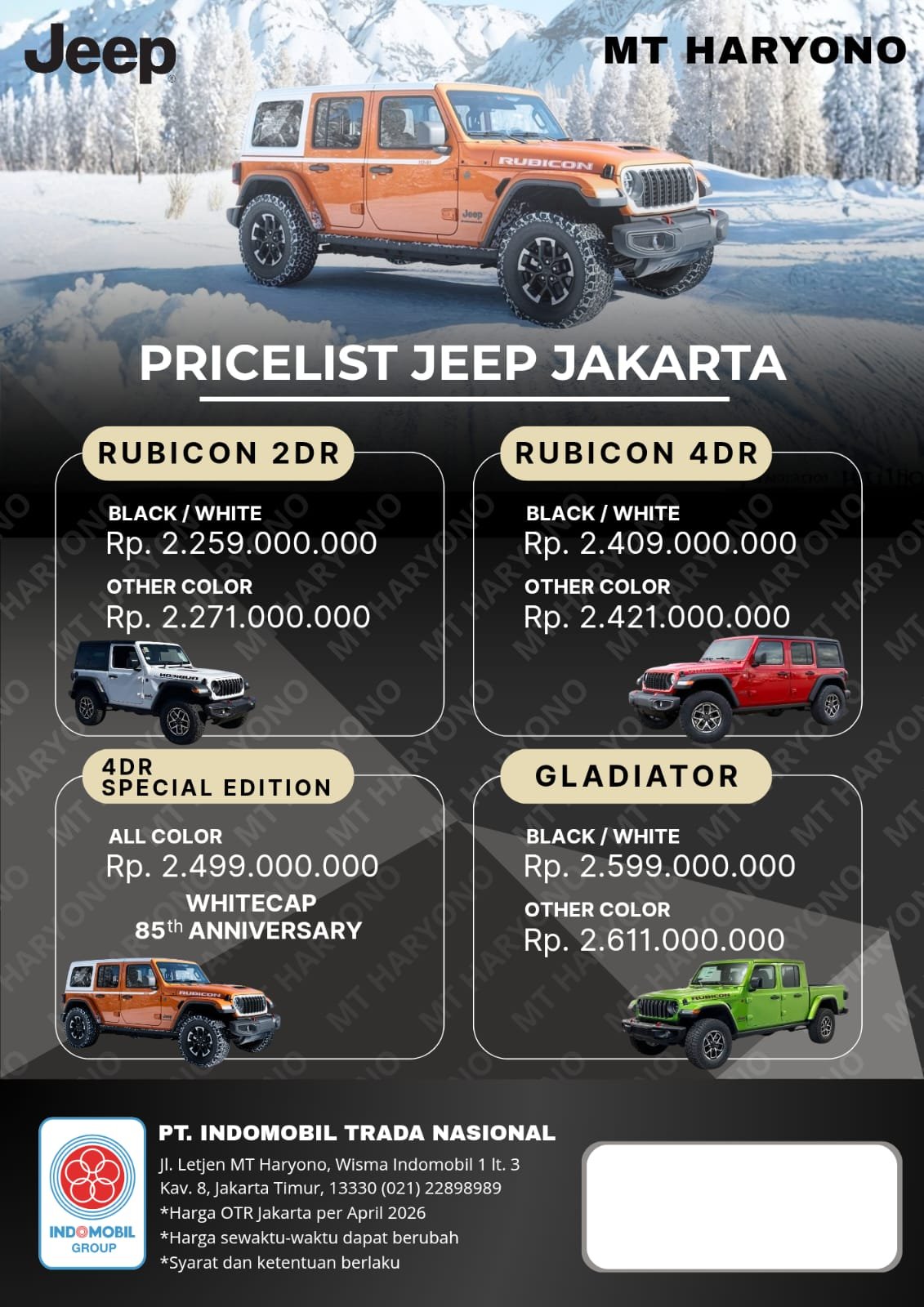 HARGA JEEP 2026